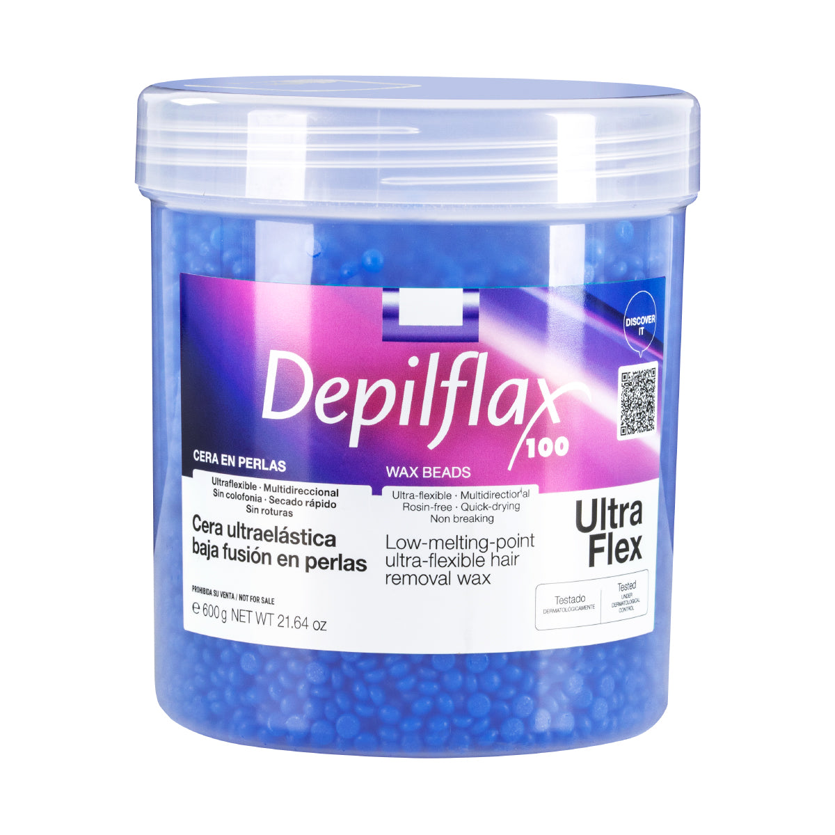 Depilflax 100 flexible low melting point wax Ultraflex mauve with titanium dioxide 600g