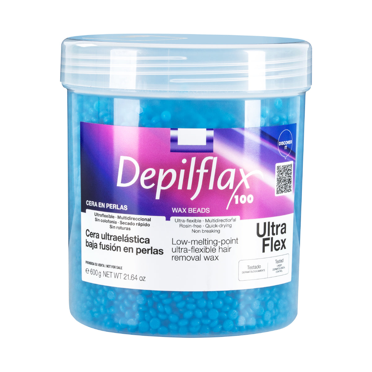 Depilflax 100 flexible low melting point wax Ultraflex Blue 600g