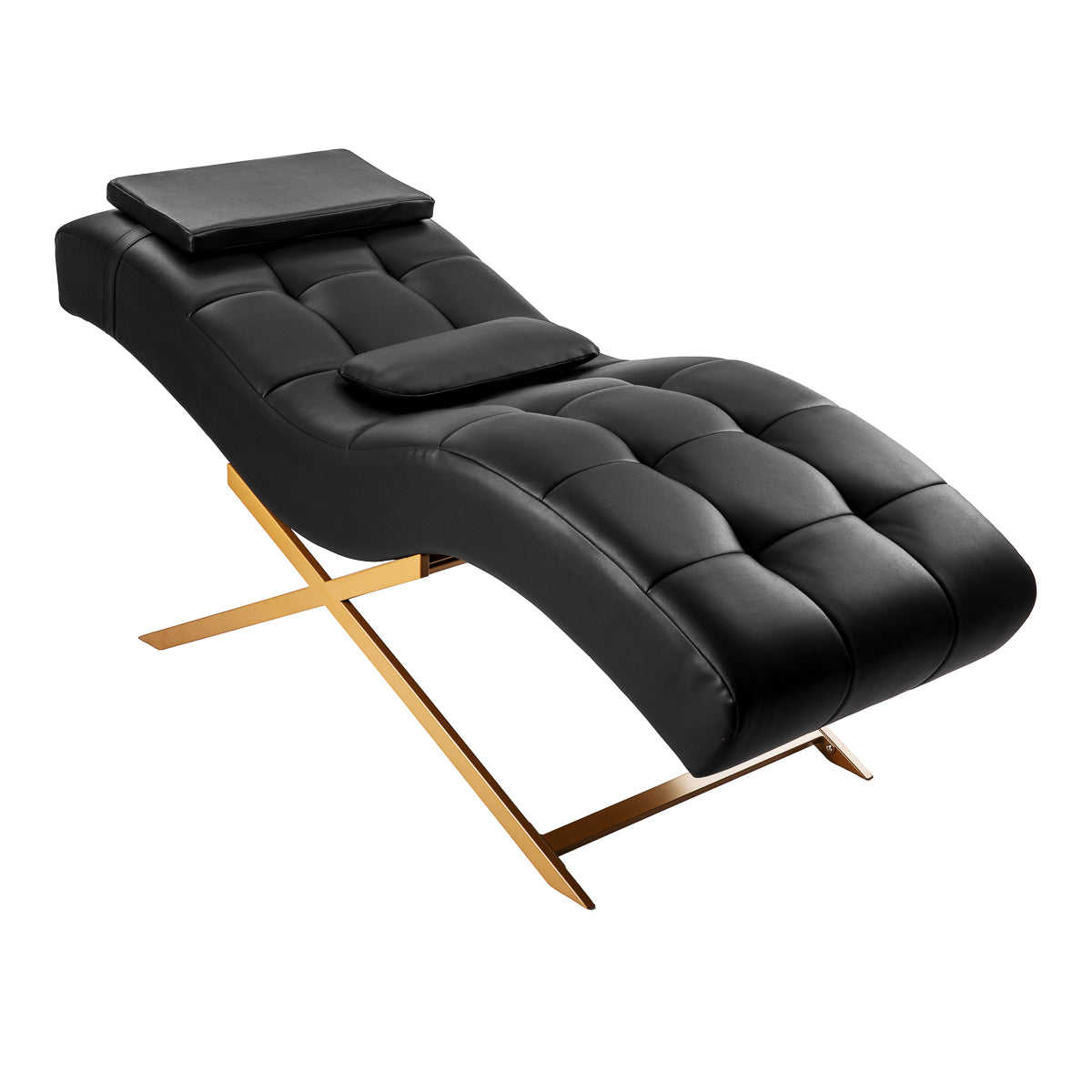 Sillon Alba black eyelash treatment chair with gold base