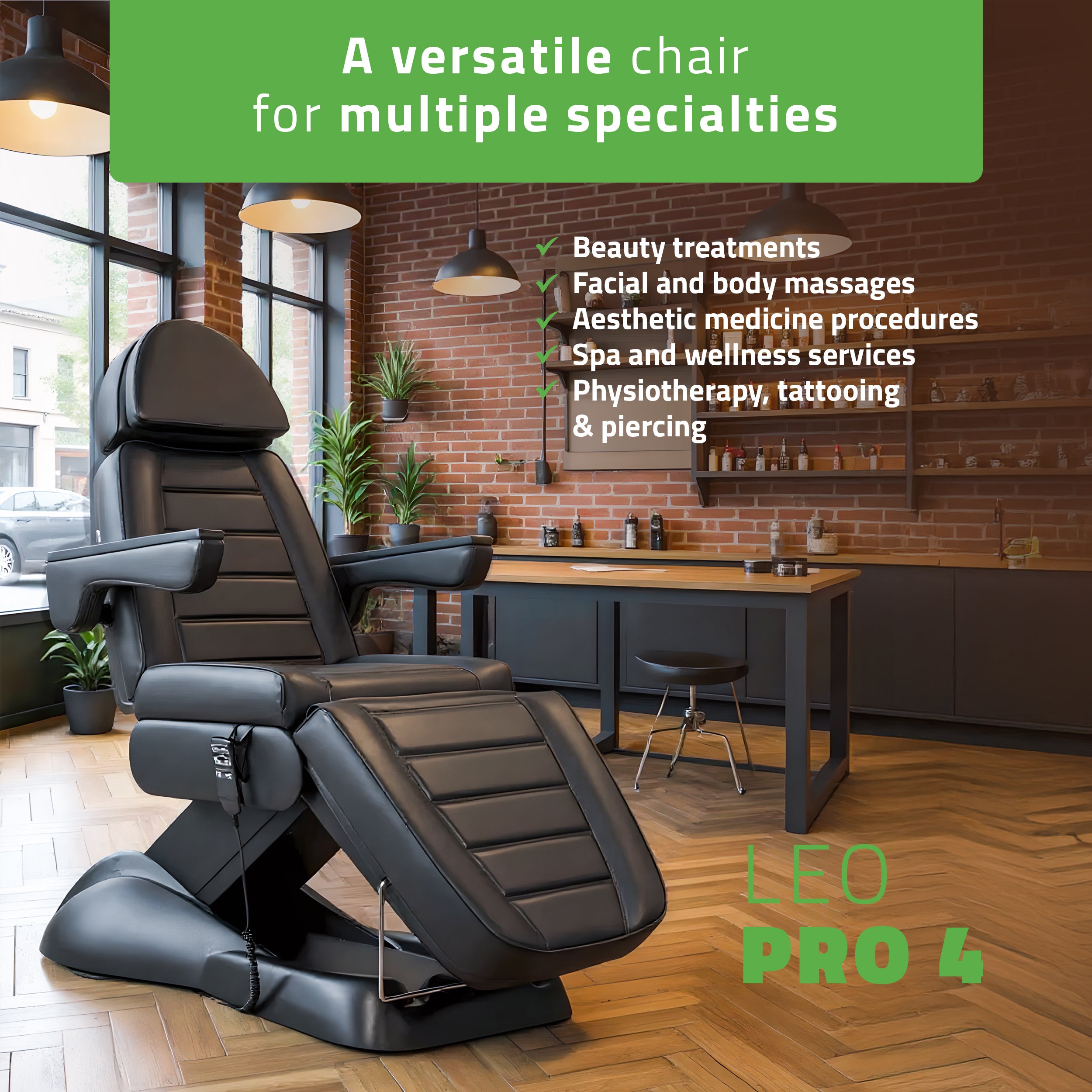 Electric beauty chair Leo PRO 4 Comfy Base k515 black