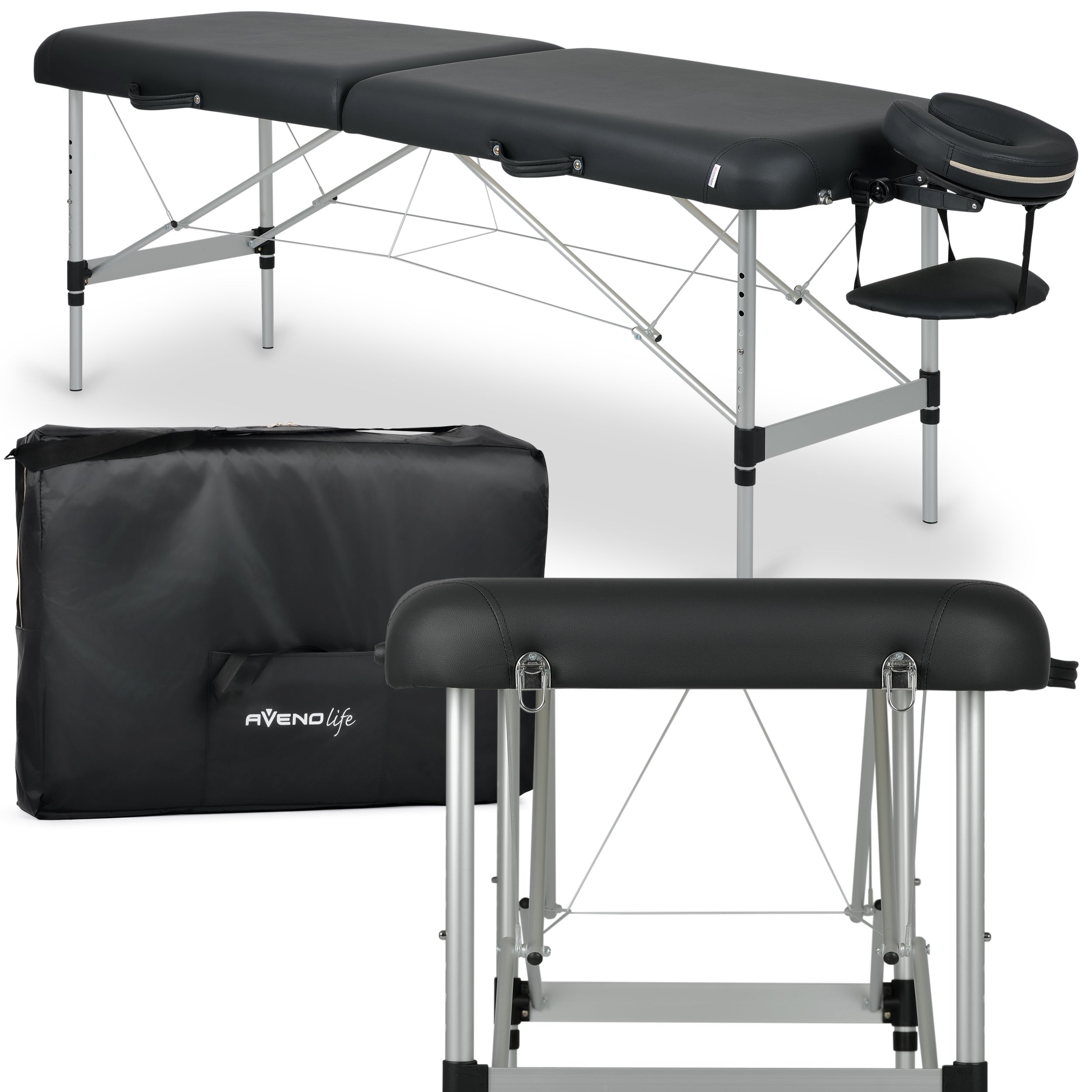 Portable cosmetic and massage bed Estetic Dark Comfy Base K515 Black