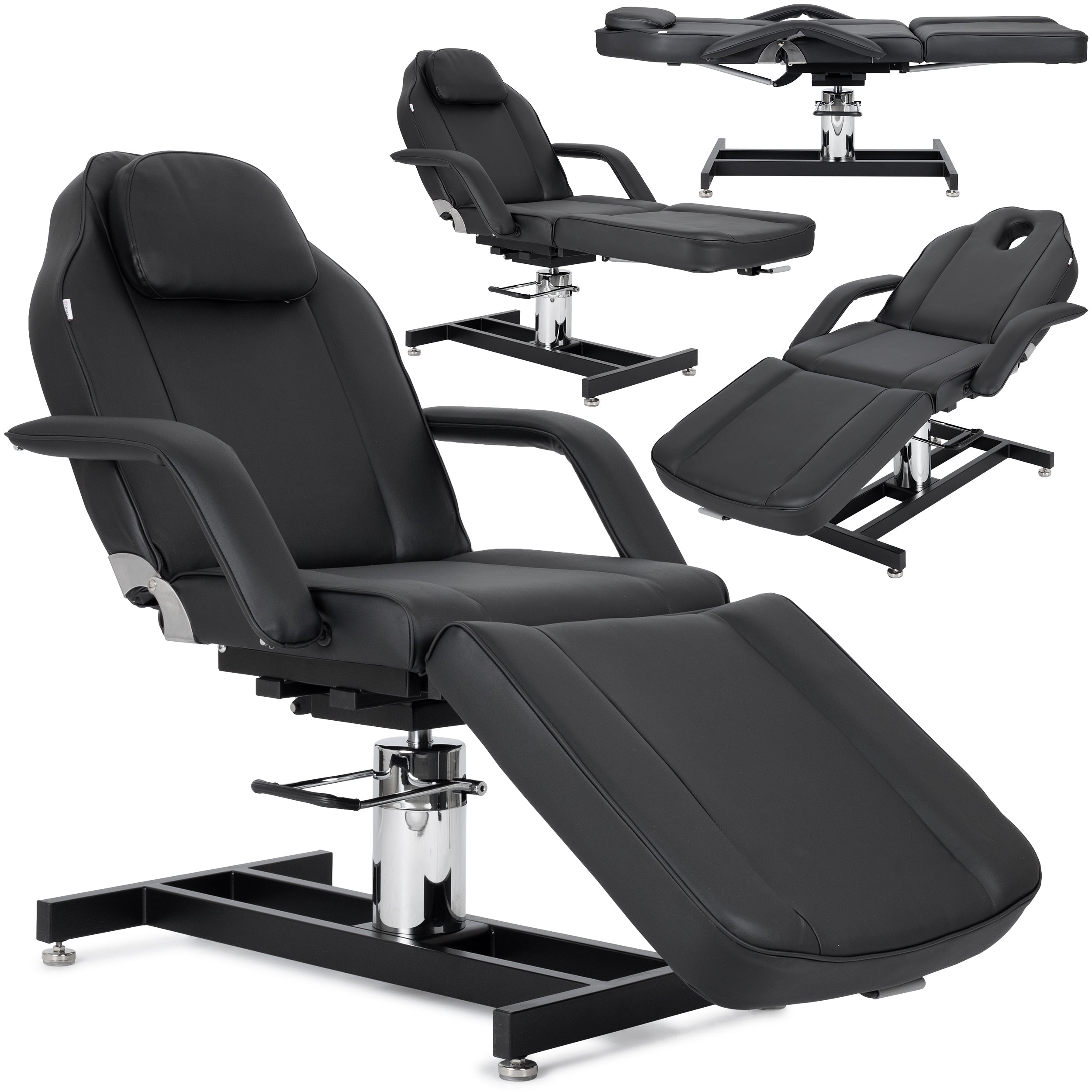 Theo Nero beauty chair – pneumatic & hydraulic adjustment, black