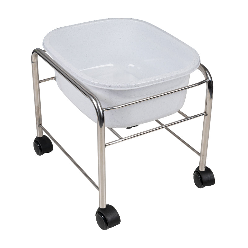 Straight pedicure tray with chrome wheels