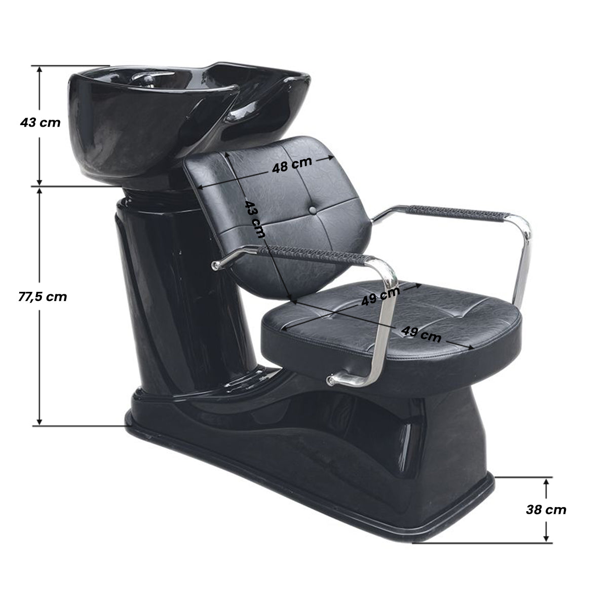 Gabbiano Vigo black hairdressing wash unit