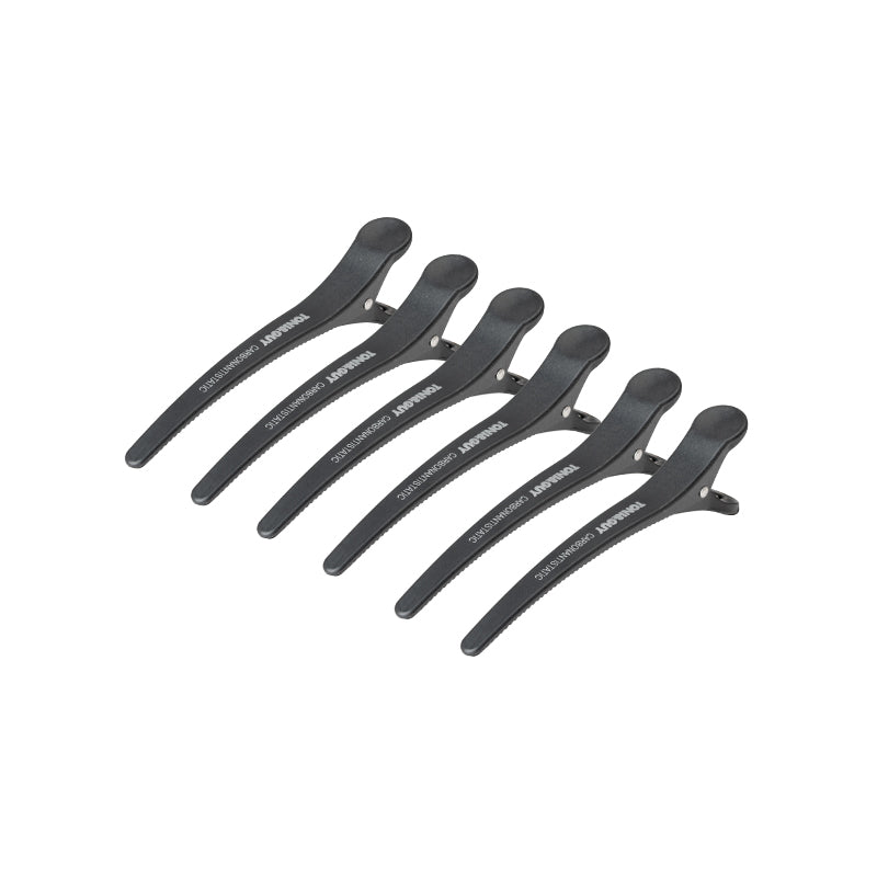 E-32 Hairdressing Clamps 6 pcs 11.5cm Black