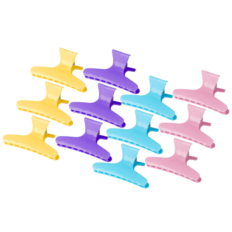 Crabs hairdressing clamps e-47 12 pcs 8,2cm assorted color