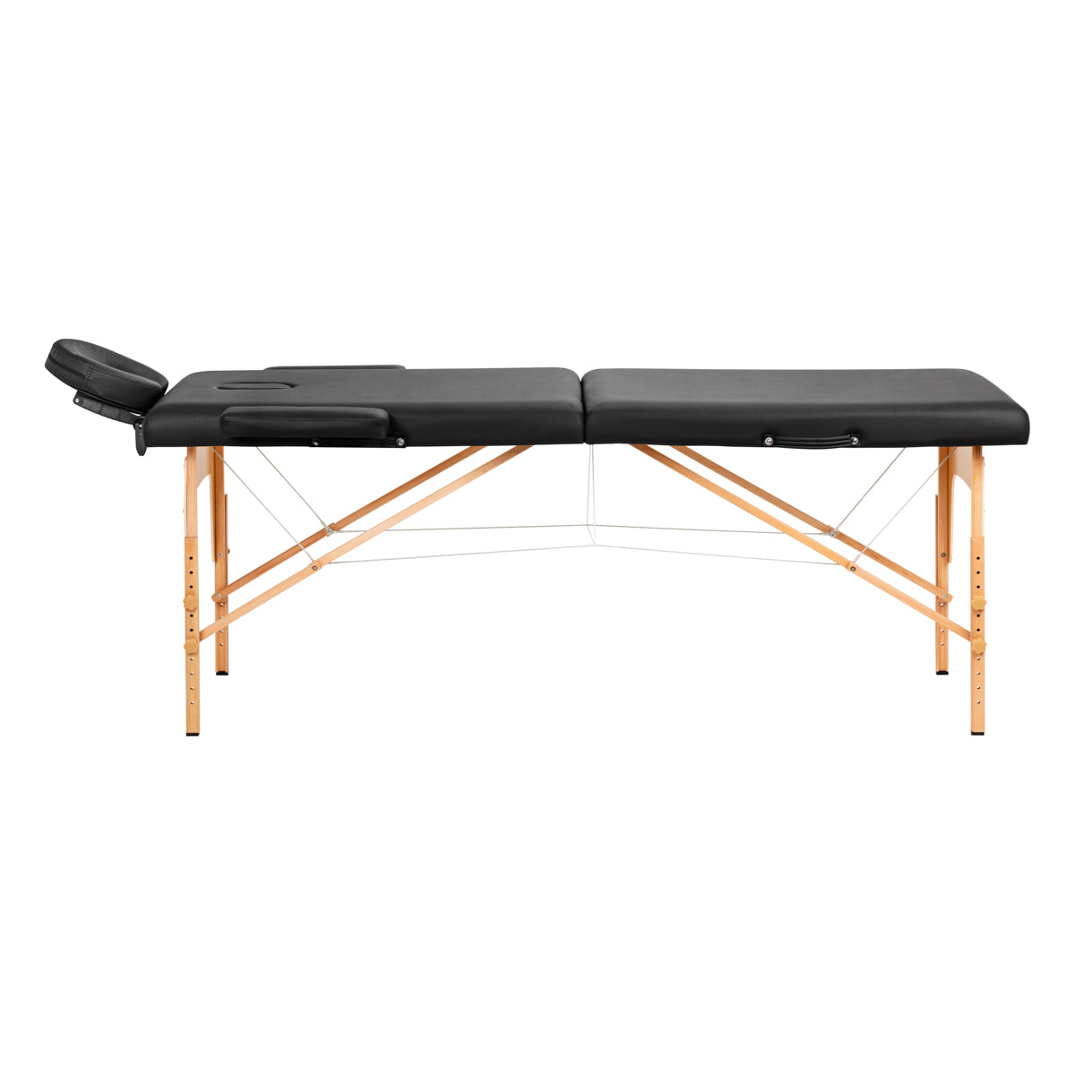 WOODEN FOLDING MASSAGE TABLE COMFORT ACTIV FIZJO LUX 2-SECTIONS 190X70 BLACK
