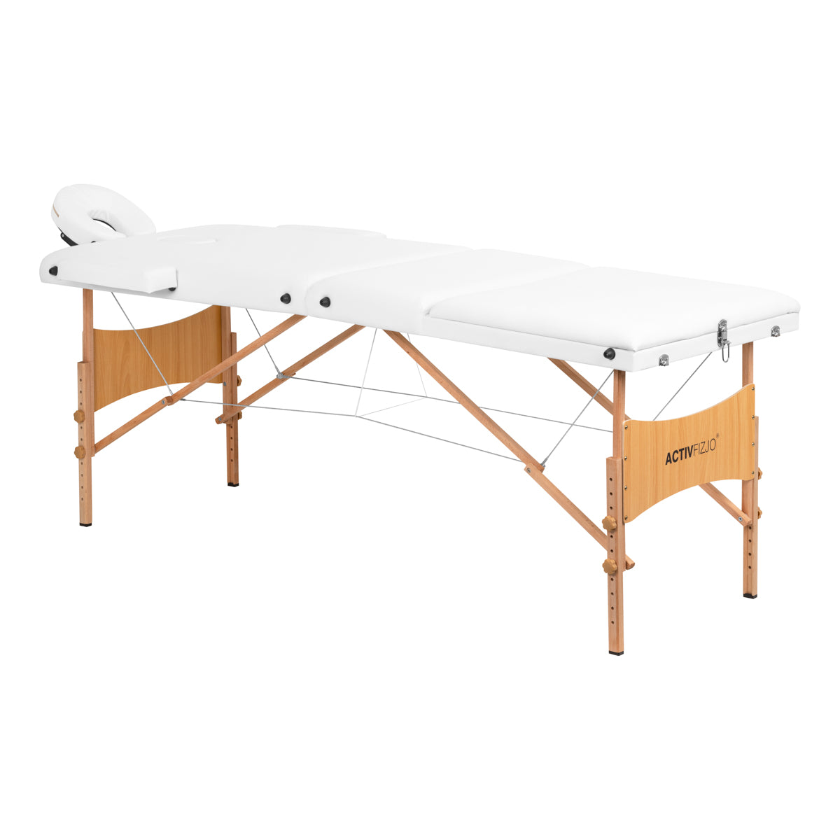 WOODEN FOLDING TABLE FOR MASSAGE COMFORT ACTIVFIZJO LUX 3 SECTIONS 190X70 WHITE