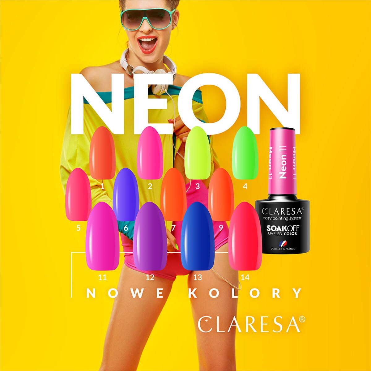CLARESA Hybrid nail polish NEON 13 -5g